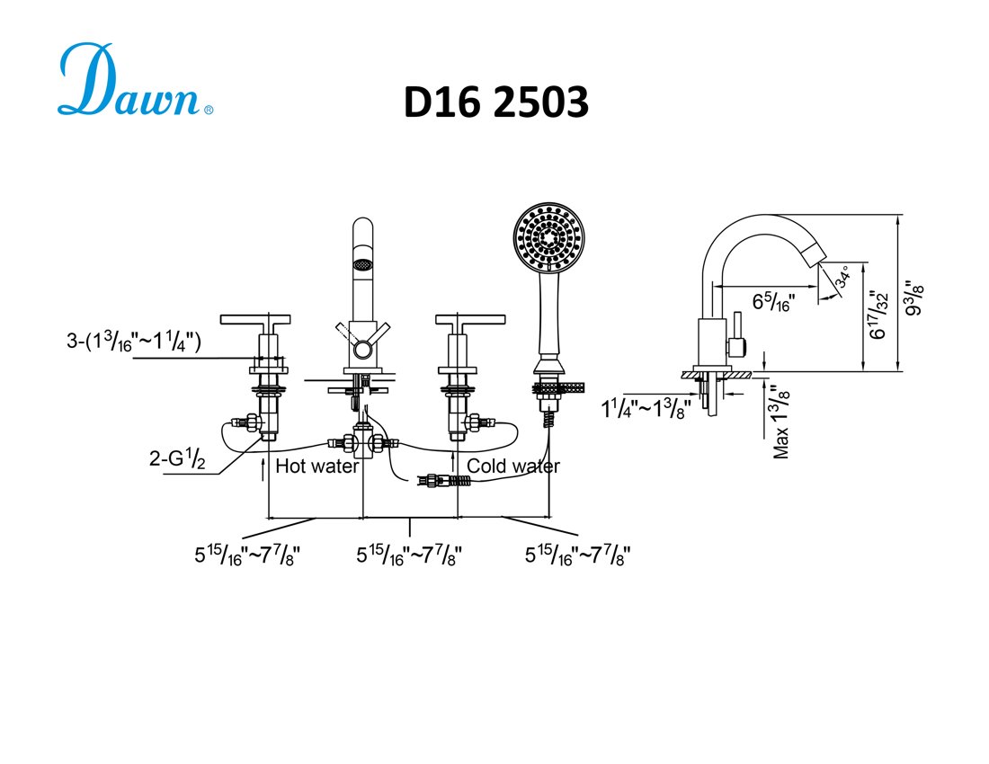 D16 2503C Tub Filler
