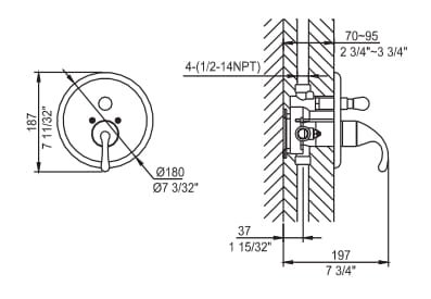 D2230801BN Shower Trim