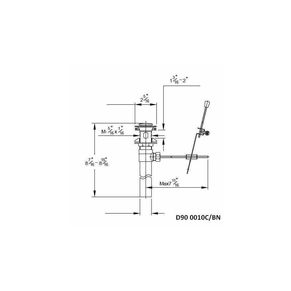 D90 0010C Pull-up Drain with Lift Rod