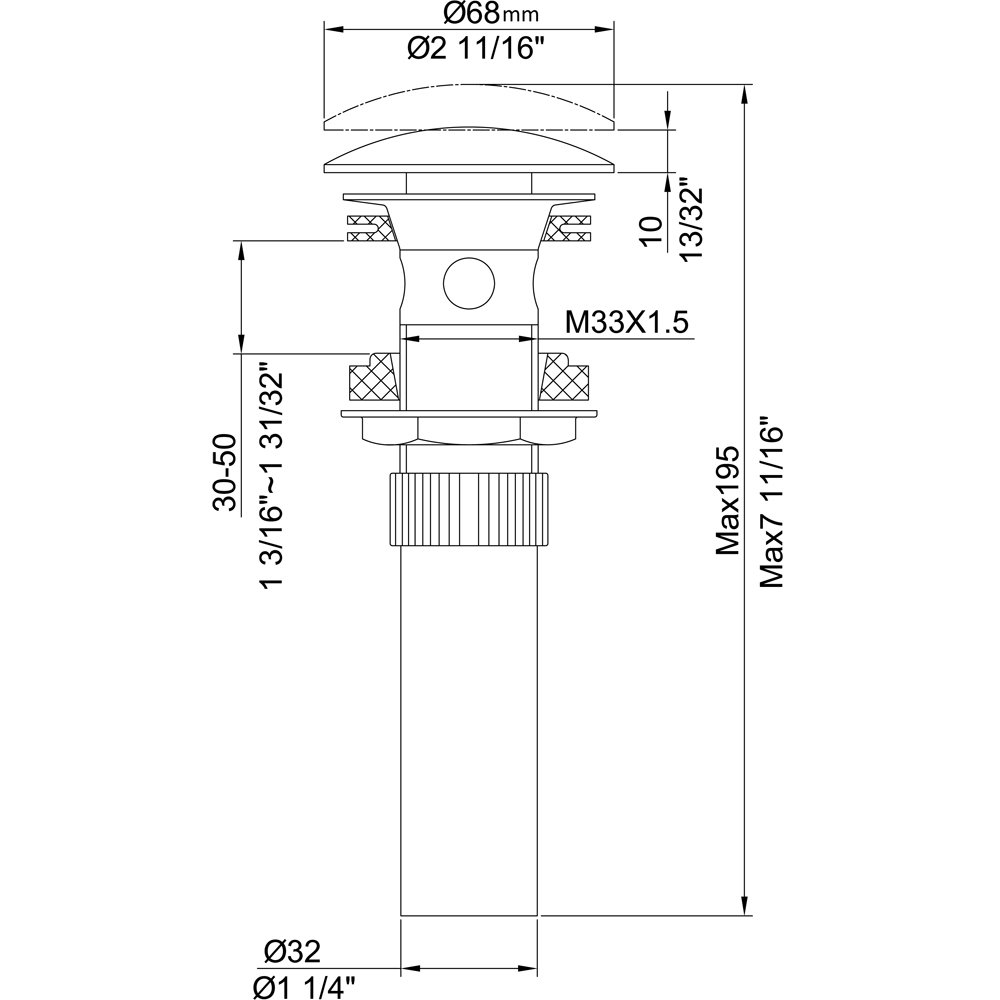 D90 0056C Pop-up Drain