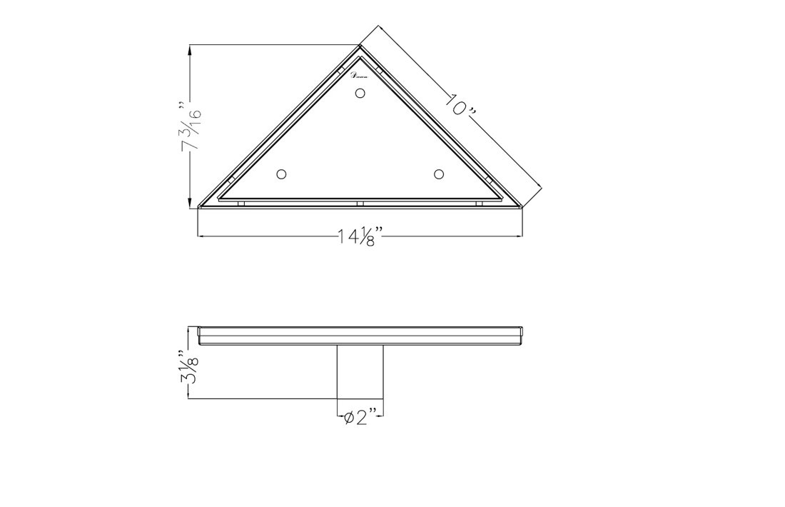 Dawn® Colorado River Series Tile Insert Triangle Drain TCO131004