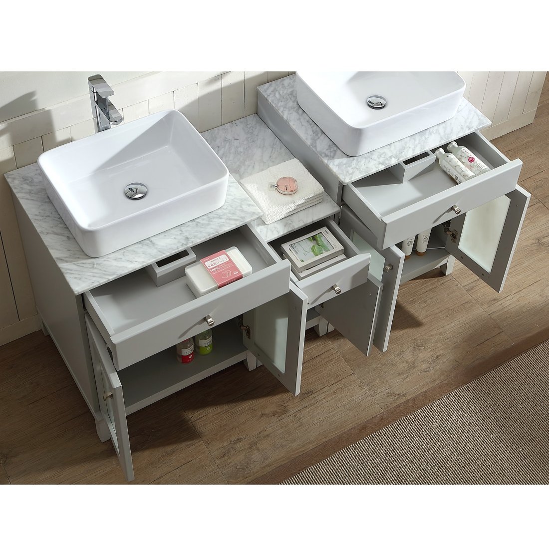Julie Vanity Set 60" AAJU-6004 Light Grey