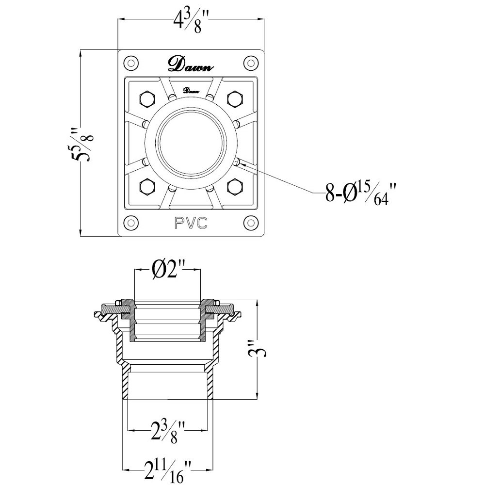 PVC Shower Drain Base SDB040206