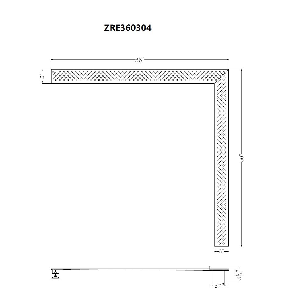Rhone River Series Corner Drain ZRE360304