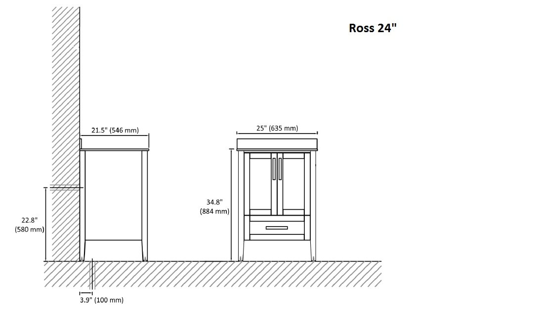 Ross Vanity Set 24" AARO-2401 Pure White