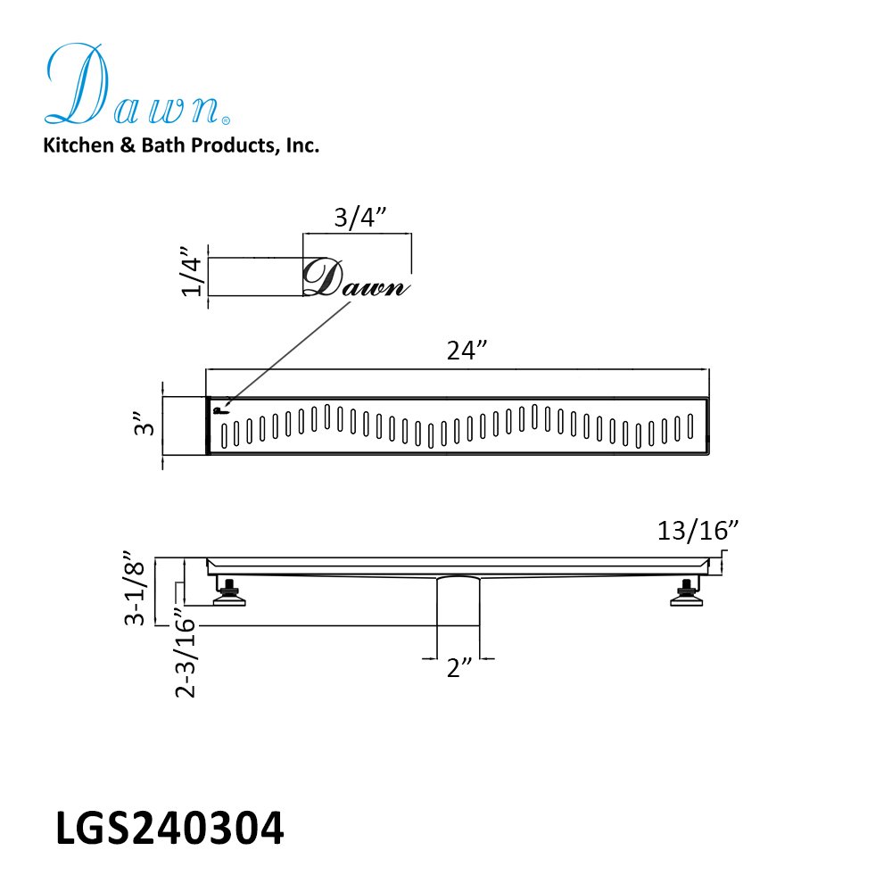 Shower Drain Ganges River 24" LGS240304