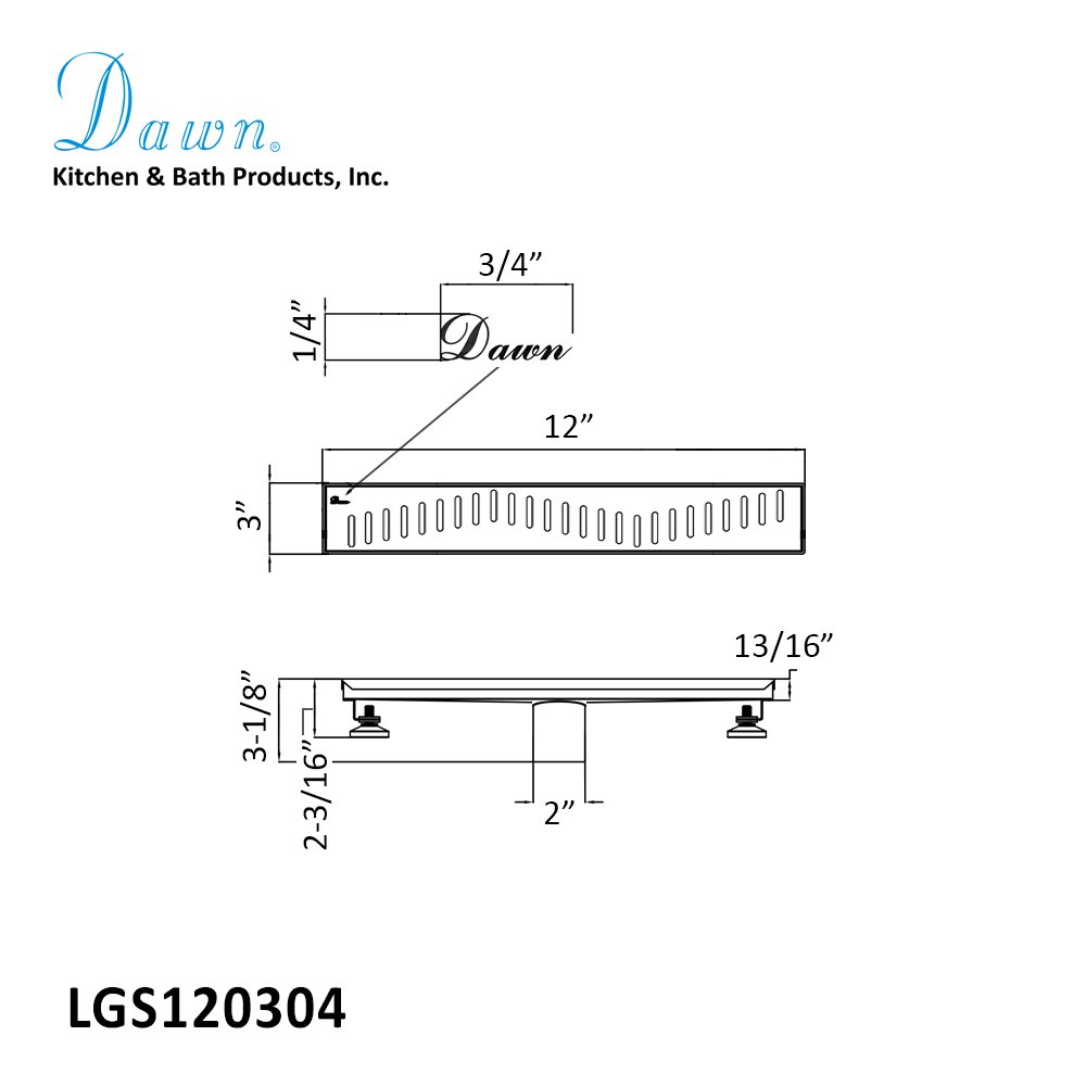 Shower Drain Ganges River Series 12" LGS120304
