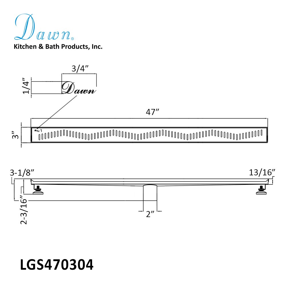 Shower Drain Ganges River Series 47" LGS470304