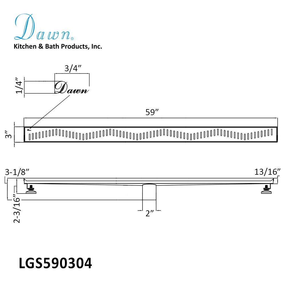 Shower Drain Ganges River Series 59" LGS590304