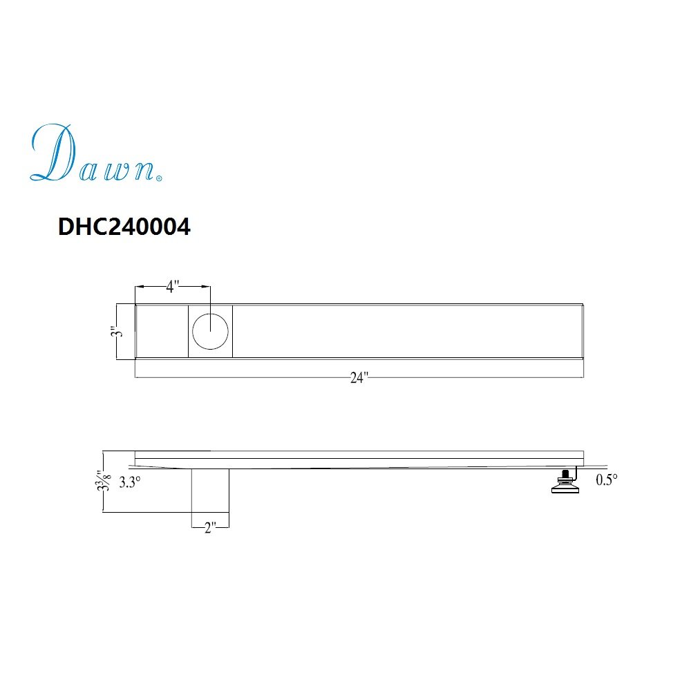 Side Outlet Drain Channel 24" DHC240004 (grate not included)