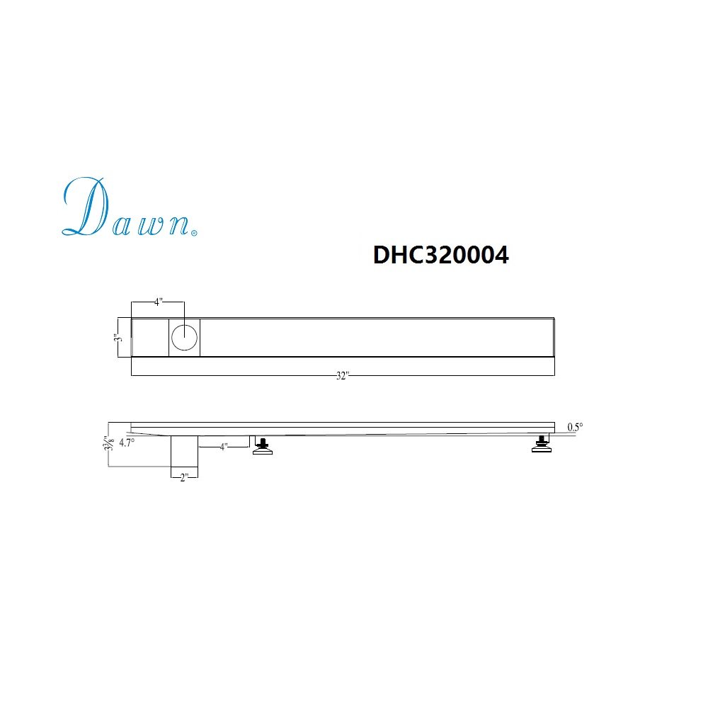 Side Outlet Drain Channel 32" DHC320004 (grate not included)