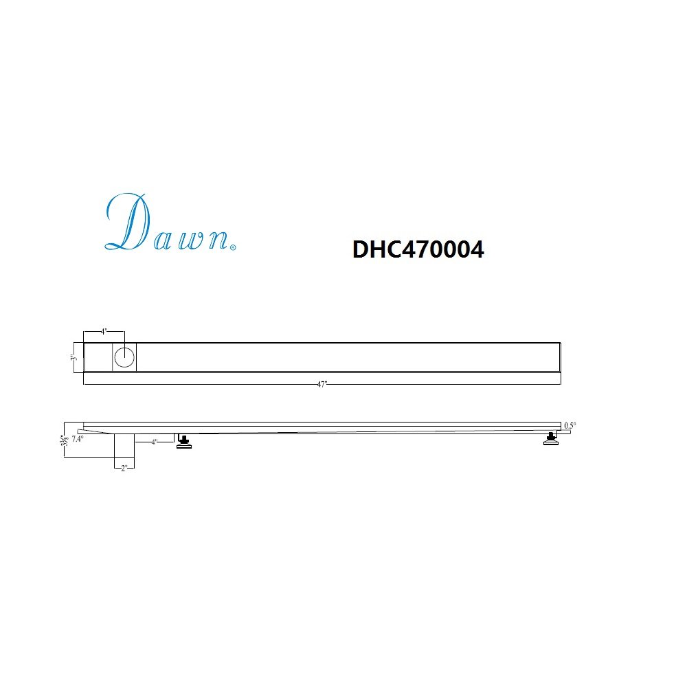 Side Outlet Drain Channel 47" DHC470004 (grate not included)