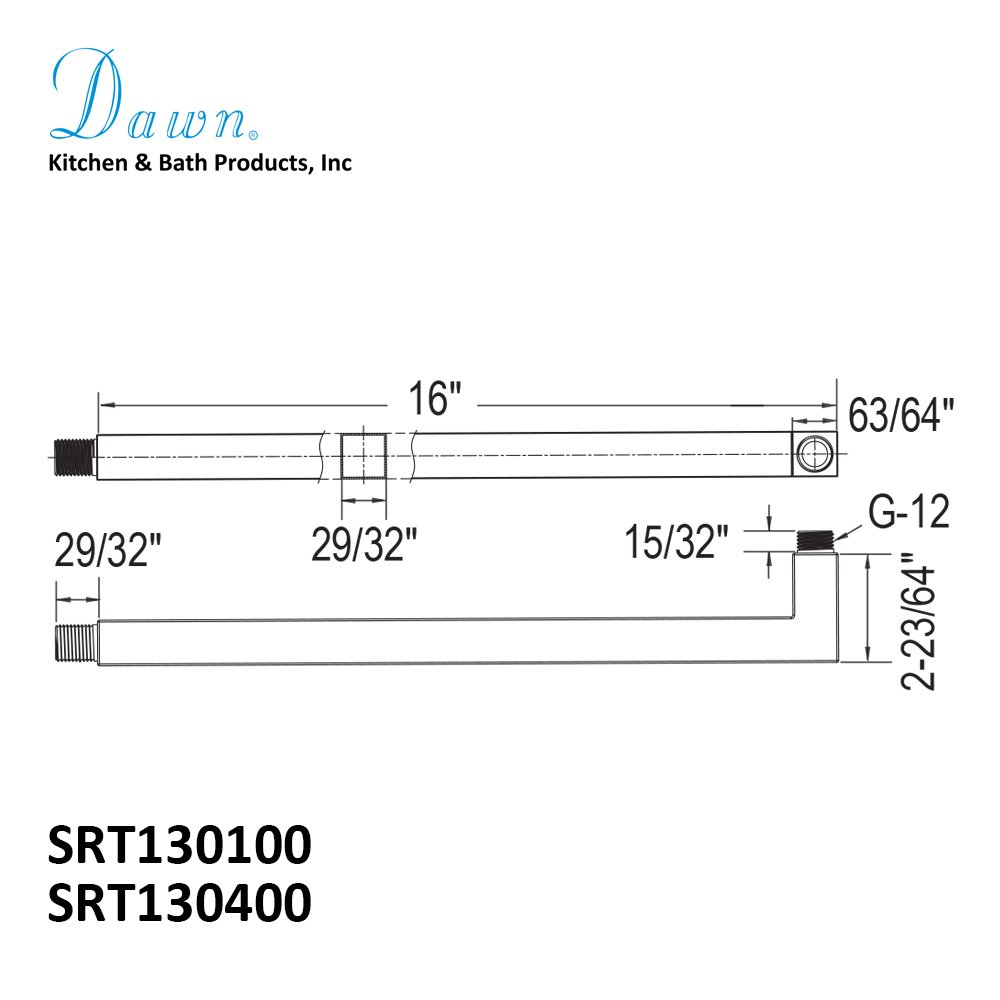 SRT130400 Shower Arm, 16"