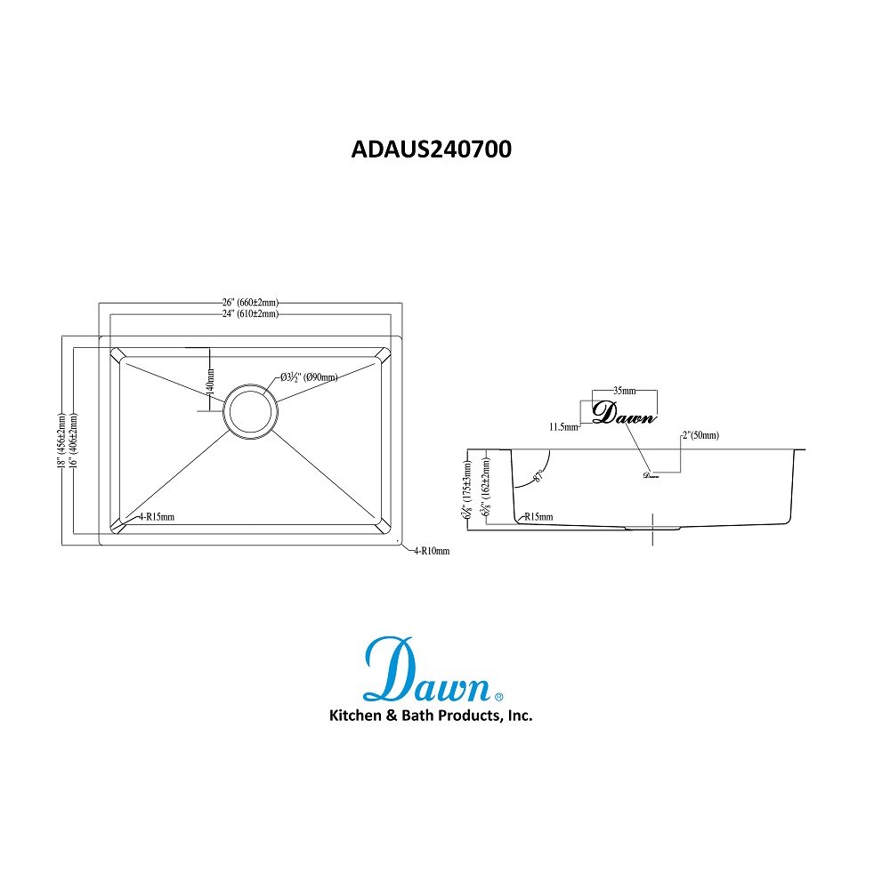 Undermount Single Bowl Sink ADAUS240700