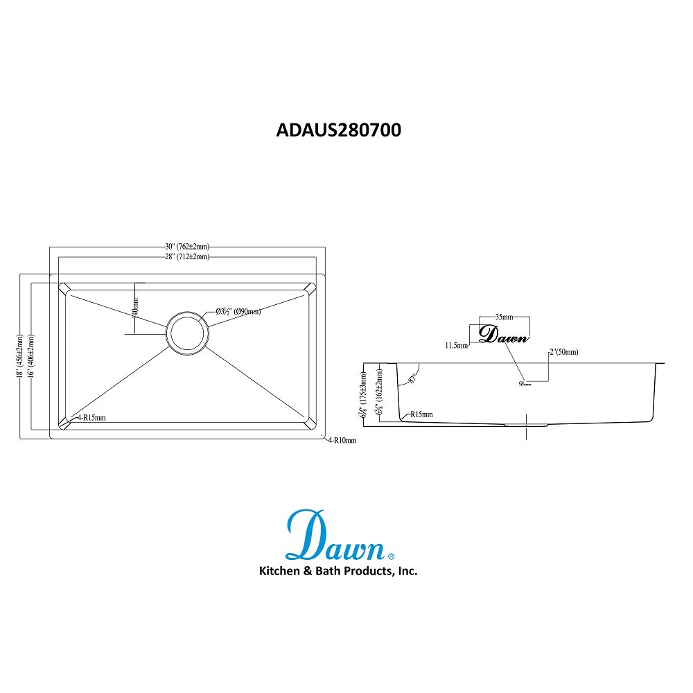Undermount Single Bowl Sink ADAUS280700