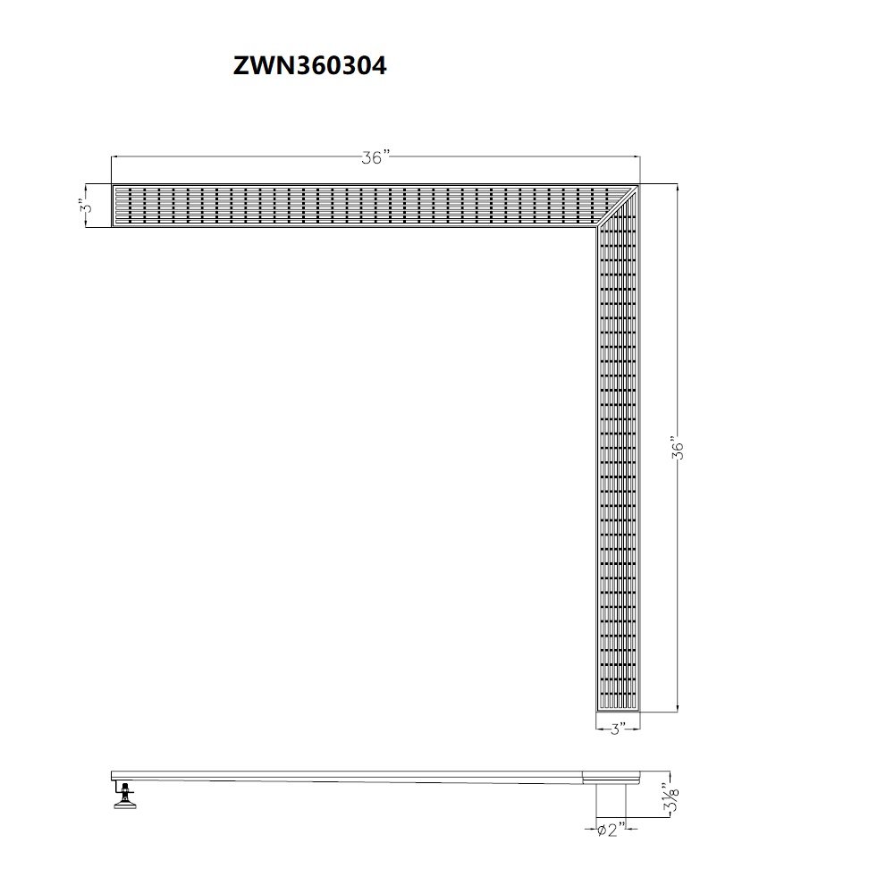 Wheaton River Series Corner Drain ZWN360304
