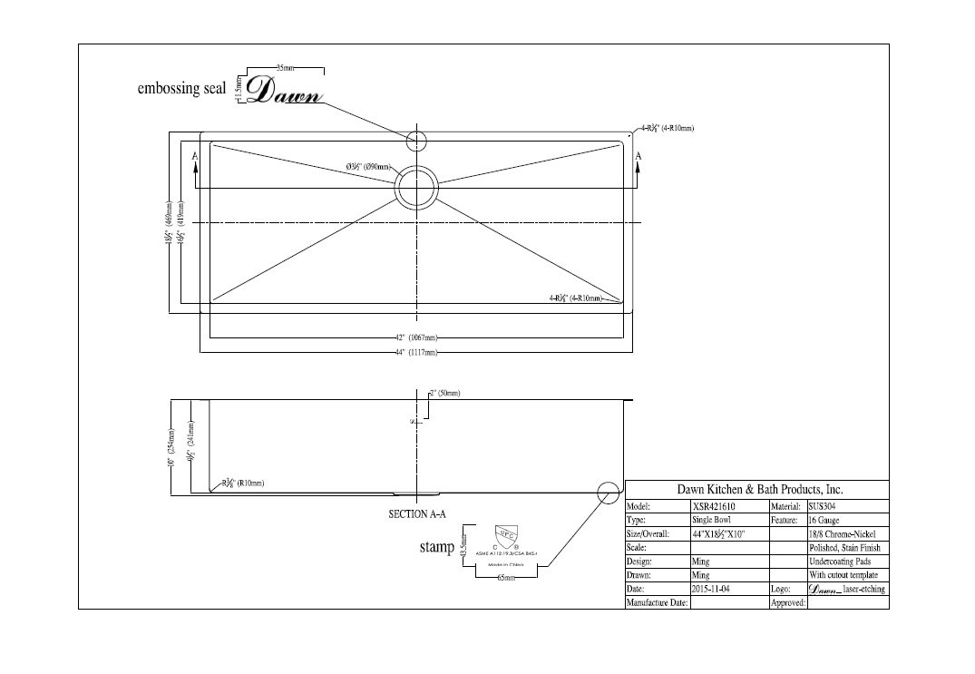 XSR421610 Kitchen Sink