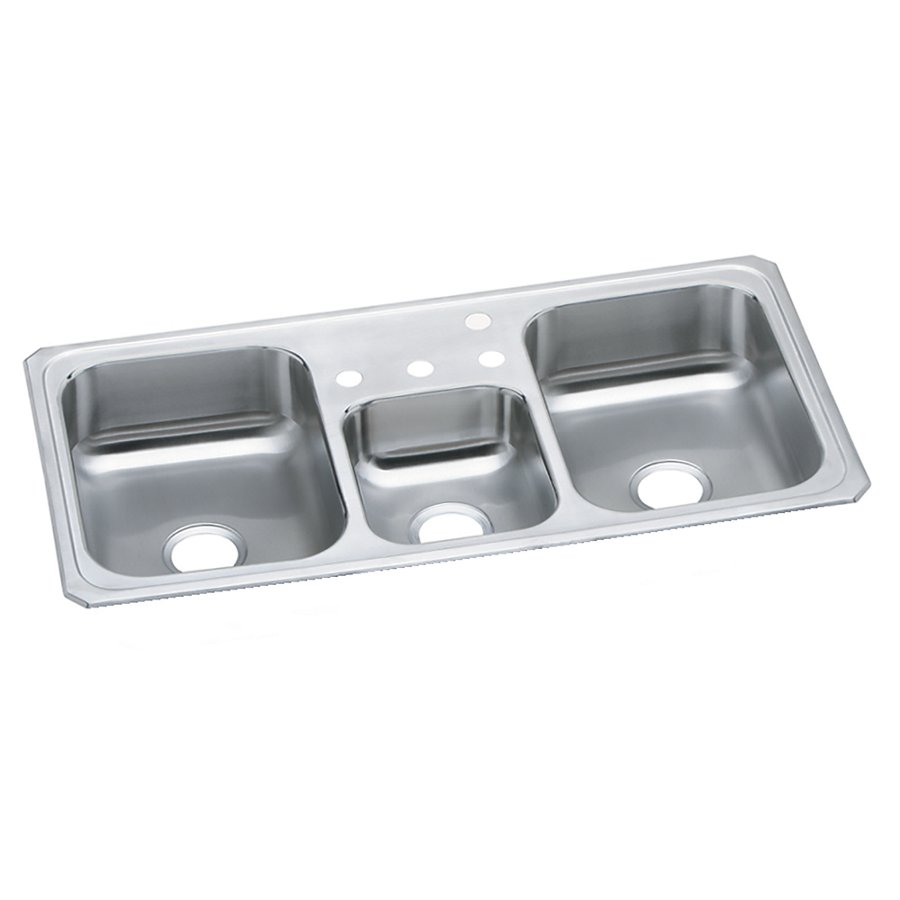 Celebrity® Stainless Steel 43" x 22" x 7" Triple Bowl Drop-in Sink