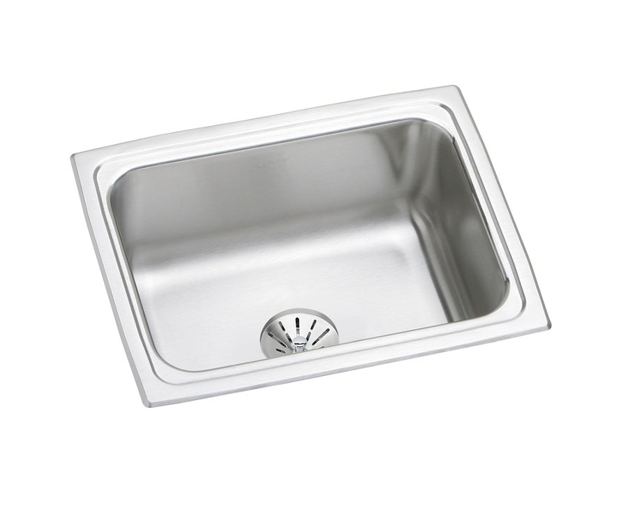 Lustertone® Classic Stainless Steel 25" x 19-1/2" x 10-1/8" Single Bowl Drop-in Sink with Perfect Drain®