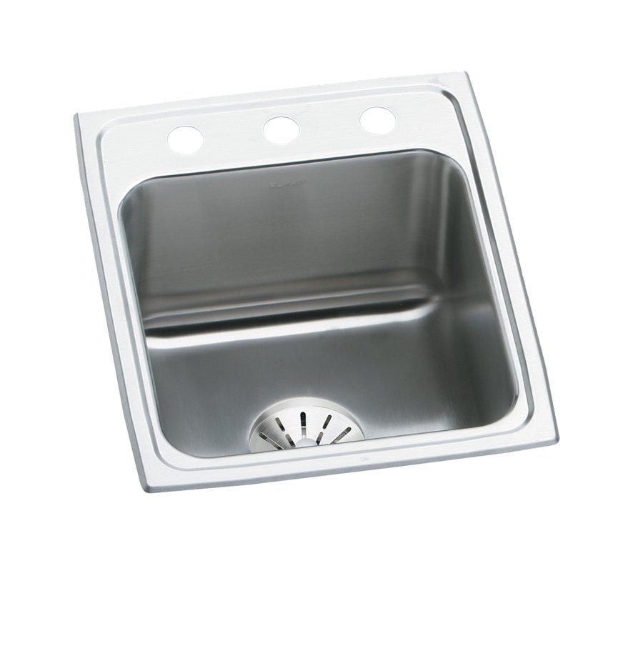 Lustertone® Classic Stainless Steel 17" x 22" x 10-1/8" Single Bowl Drop-in Sink with Perfect Drain®
