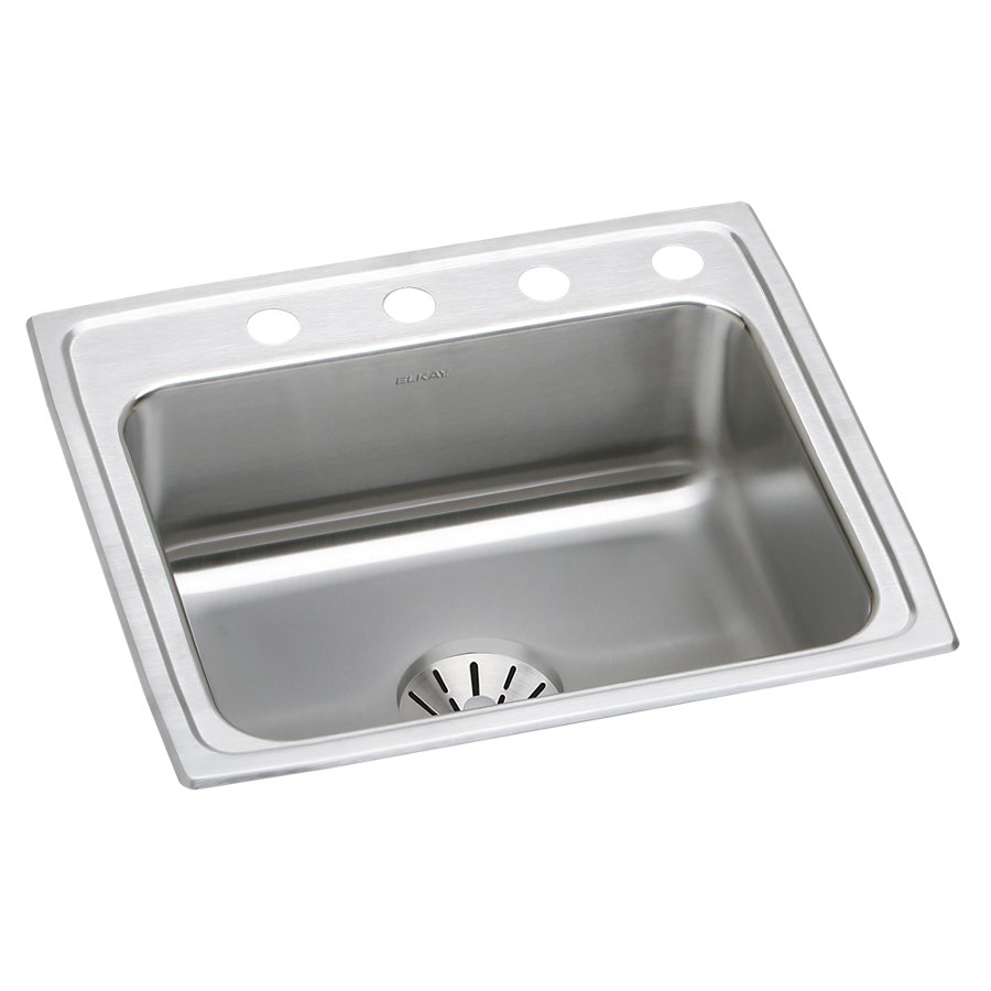 Lustertone® Classic Stainless Steel 22" x 19-1/2" x 10-1/8" Single Bowl Drop-in Sink with Perfect Drain®