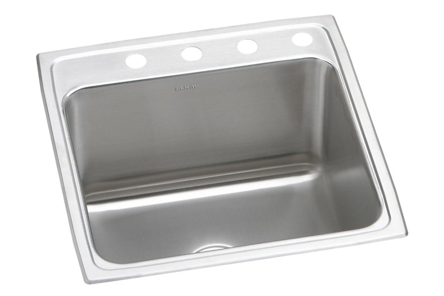 Lustertone® Classic Stainless Steel 22" x 22" x 12-1/8" Single Bowl Drop-in Sink