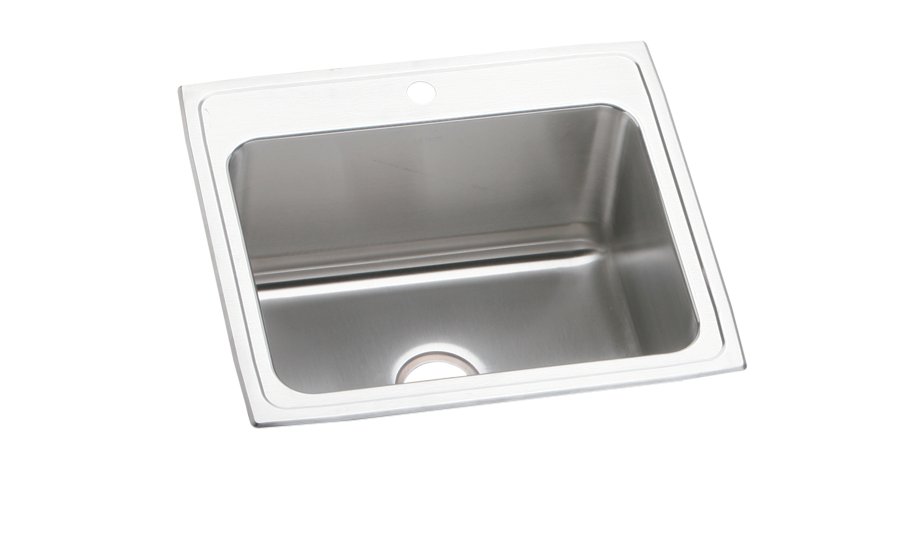 Lustertone® Classic Stainless Steel 25" x 21-1/4" x 10-1/8" Single Bowl Drop-in Sink