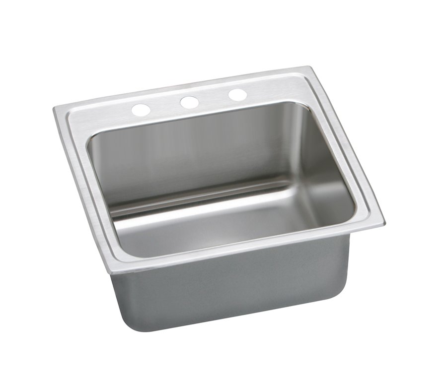 Lustertone® Classic Stainless Steel 25" x 21-1/4" x 10-1/8" Single Bowl Drop-in Sink with Perfect Drain®