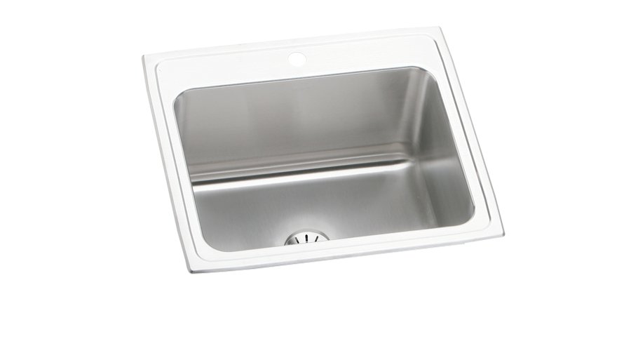 Lustertone® Classic Stainless Steel 25" x 22" x 10-3/8" Single Bowl Drop-in Sink w/Perfect Drain®