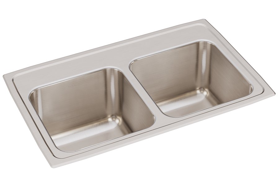 Lustertone® Classic Stainless Steel 29" x 18" x 10" Equal Double Bowl Drop-in Sink