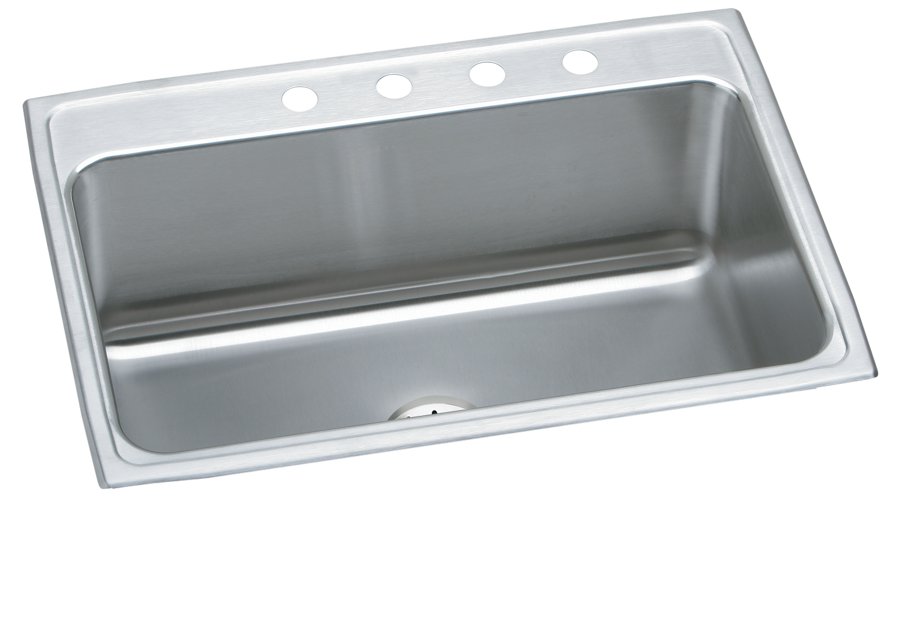 Lustertone® Classic Stainless Steel 31" x 22" x 10-1/8" Single Bowl Drop-in Sink with Perfect Drain®