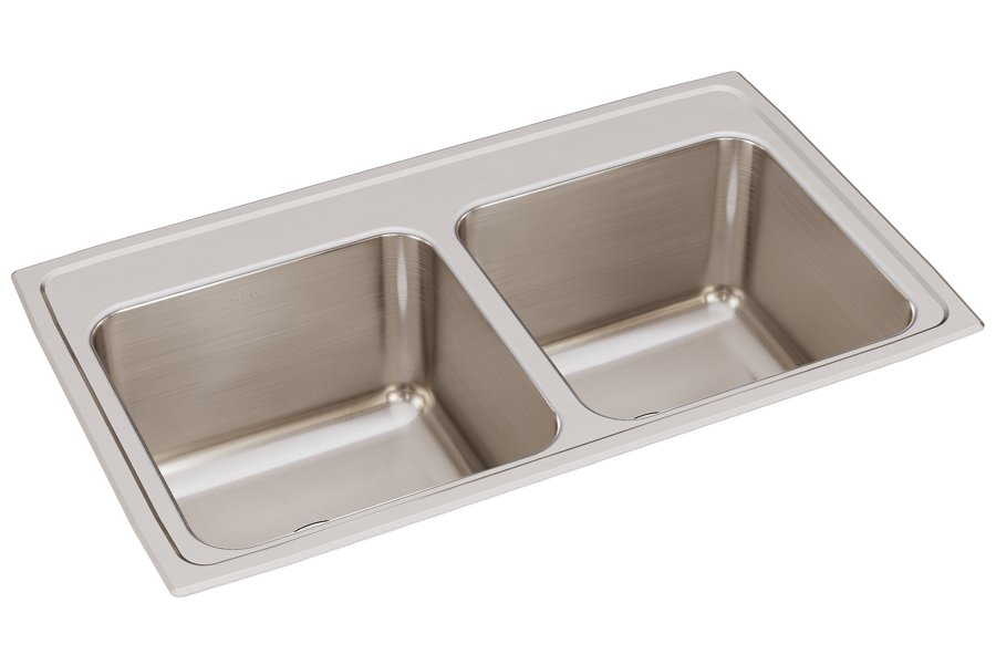 Lustertone® Classic Stainless Steel 33" x 19-1/2" x 10-1/8" Equal Double Bowl Drop-in Sink