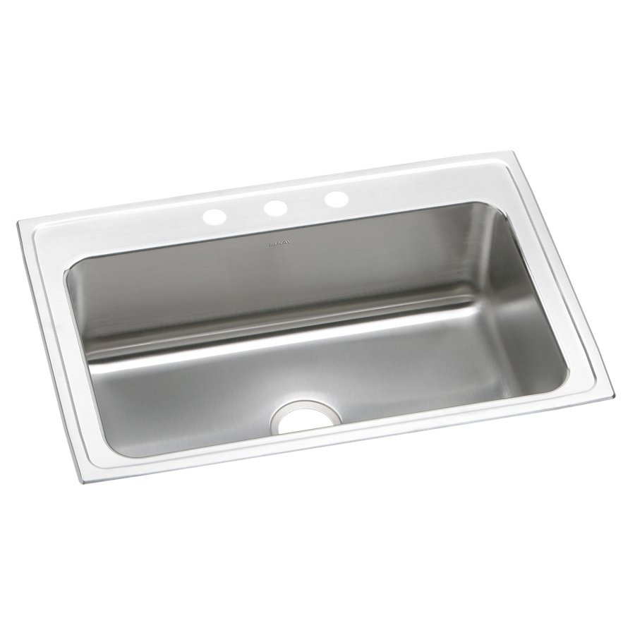 Lustertone® Classic Stainless Steel 33" x 22" x 10-1/8" Single Bowl Drop-in Sink