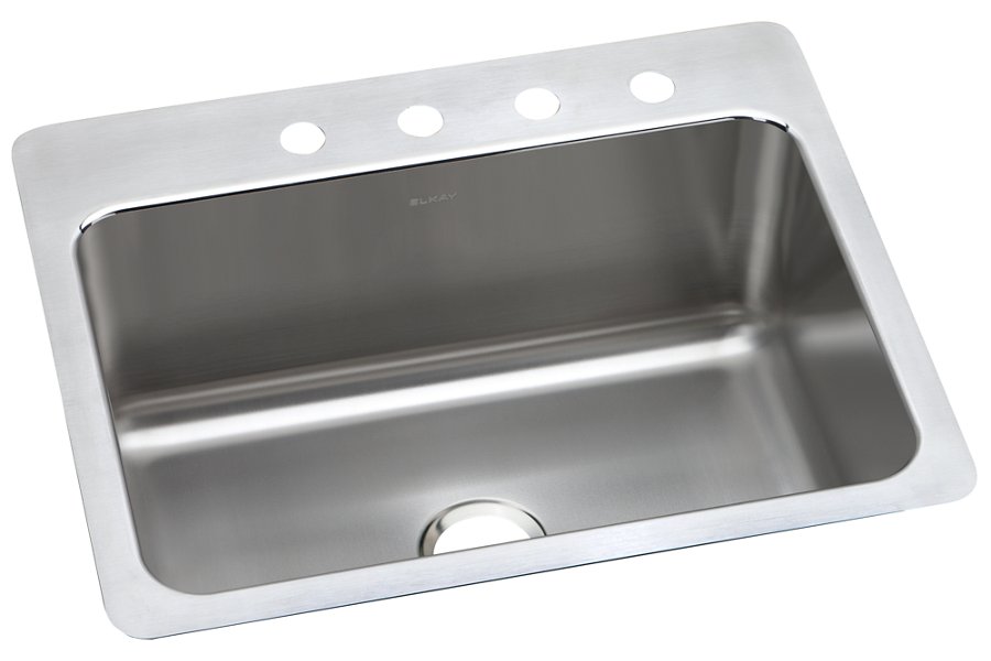 Lustertone® Classic Stainless Steel 27" x 22" x 10" Single Bowl Dual Mount Sink