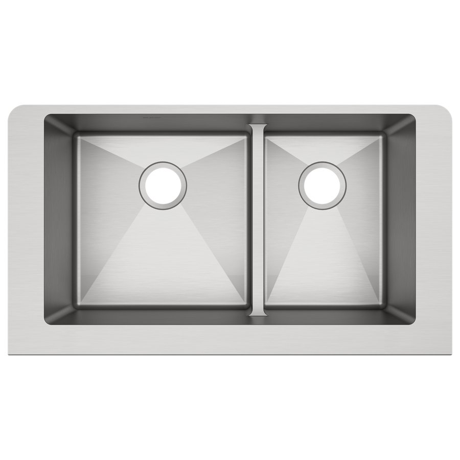 Ferguson Exclusive Crosstown® 31-1/2" x 20-1/4" x 9" Stainless Steel Double Bowl Farmhouse Sink w/Aqua Divide