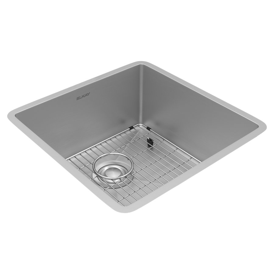 Crosstown® 18 Gauge Stainless Steel 18-1/2" x 18-1/2" x 9" Single Bowl Undermount Sink Kit