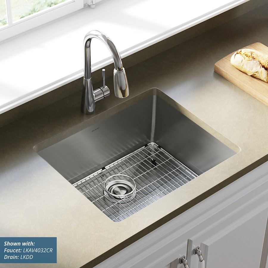Crosstown® 18 Gauge Stainless Steel 22-1/2" x 18-1/2" x 9" Single Bowl Undermount Sink Kit