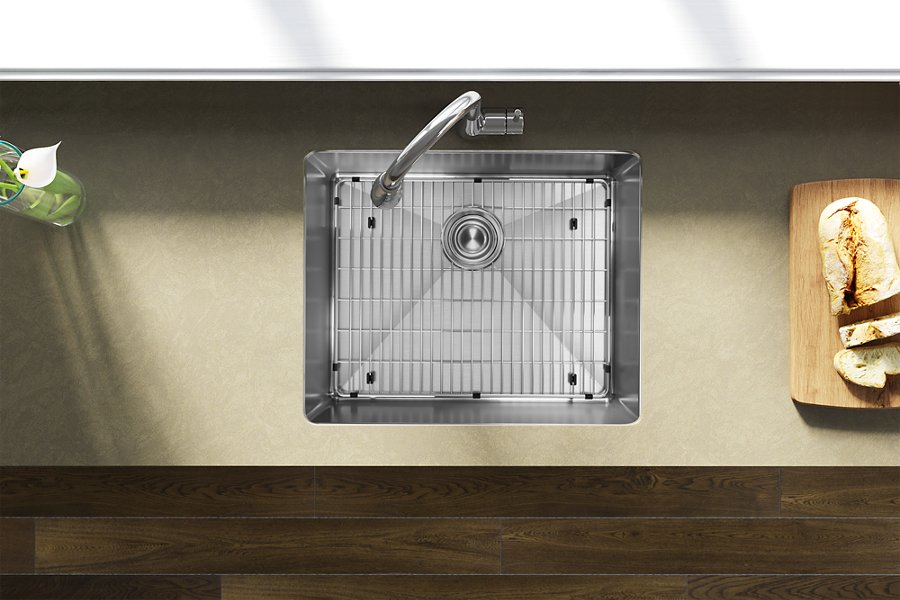 Crosstown® 18 Gauge Stainless Steel 22-1/2" x 18-1/2" x 9" Single Bowl Undermount Sink Kit