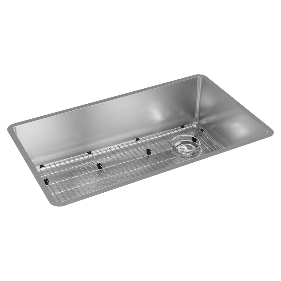 Crosstown® 18 Gauge Stainless Steel 31-1/2" x 18-1/2" x 9" Single Bowl Undermount Sink Kit