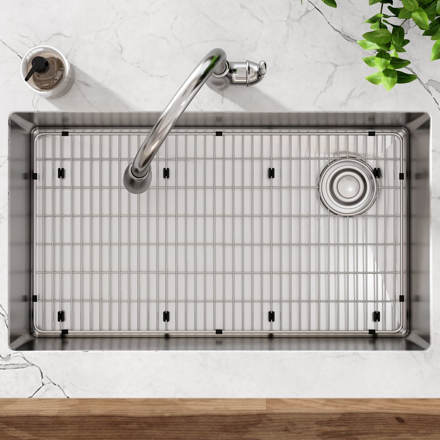 Crosstown® 18 Gauge Stainless Steel 31-1/2" x 18-1/2" x 9" Single Bowl Undermount Sink Kit