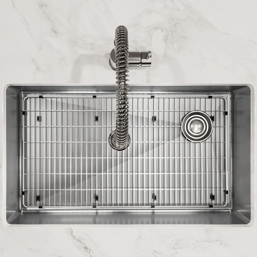Crosstown® 18 Gauge Stainless Steel 31-1/2" x 18-1/2" x 9" Single Bowl Undermount Sink Kit with Faucet