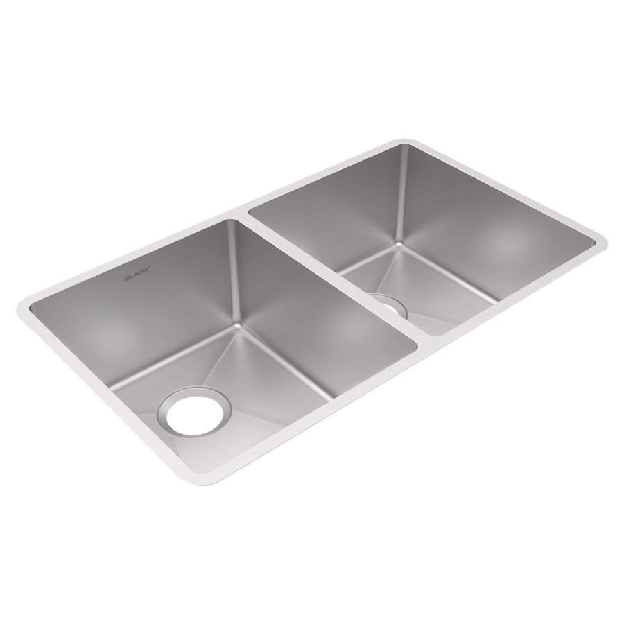 Crosstown® 18 Gauge Stainless Steel 31-1/2" x 18-1/2" x 9" Equal Double Bowl Undermount Sink