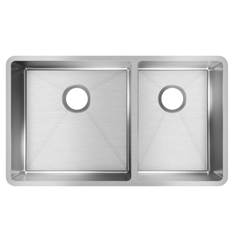 Crosstown® 18 Gauge Stainless Steel 31-1/2" x 18-1/2" x 9" 60/40 Double Bowl Undermount Sink