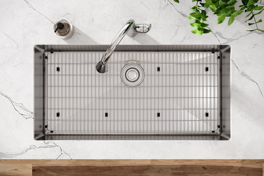 Crosstown® 18 Gauge Stainless Steel 36-1/2" x 18-1/2" x 9" Single Bowl Undermount Sink Kit