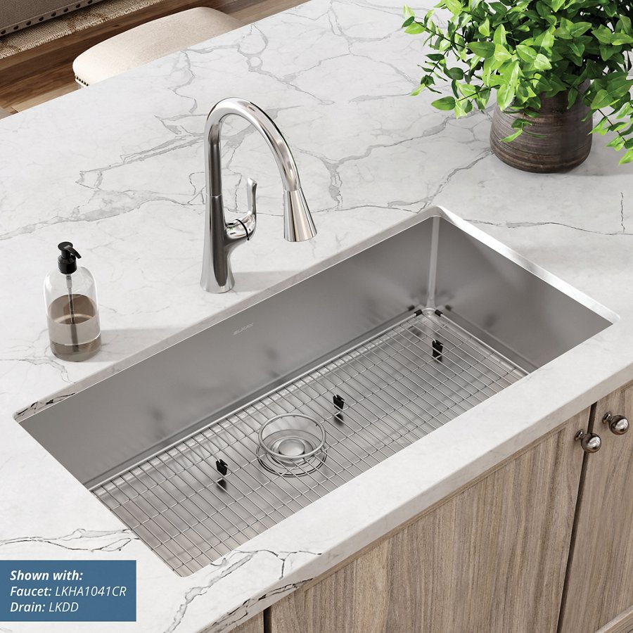 Crosstown® 18 Gauge Stainless Steel 36-1/2" x 18-1/2" x 9" Single Bowl Undermount Sink Kit
