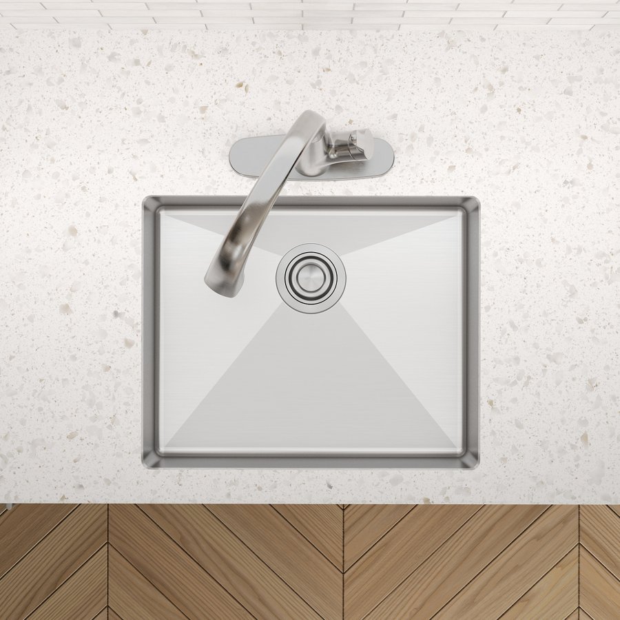 Crosstown® 18 Gauge Stainless Steel 22-1/2" x 18-1/2" x 5-1/2" Single Bowl Undermount Sink