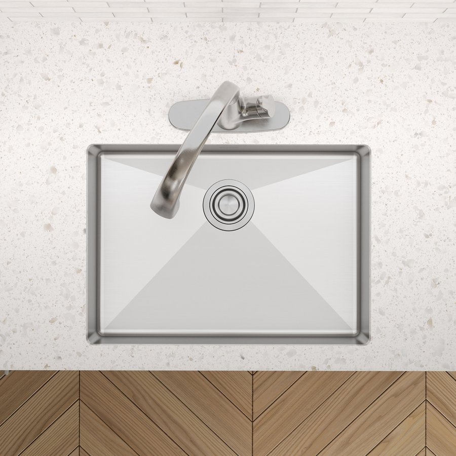 Crosstown® 18 Gauge Stainless Steel 25-1/2" x 18-1/2" x 5-1/2" Single Bowl Undermount Sink