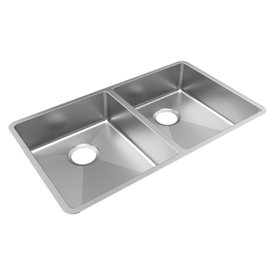 Crosstown® 18 Gauge Stainless Steel 31-1/2" x 18-1/2" x 5-1/2" Double Bowl Undermount Sink