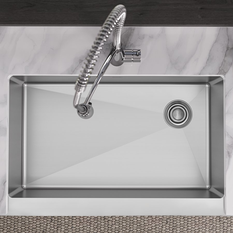 Crosstown® 18 Gauge Stainless Steel 35-7/8" x 20-1/4" x 9" Single Bowl Farmhouse Sink
