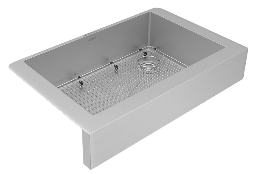 Crosstown® 18 Gauge Stainless Steel 35-7/8" x 20-1/4" x 9" Single Bowl Farmhouse Sink Kit